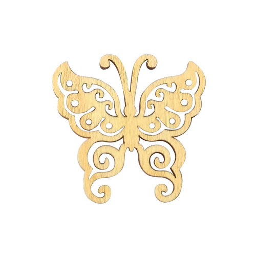 4cm Wooden Butterfly Embellishment - (Pack of 10)