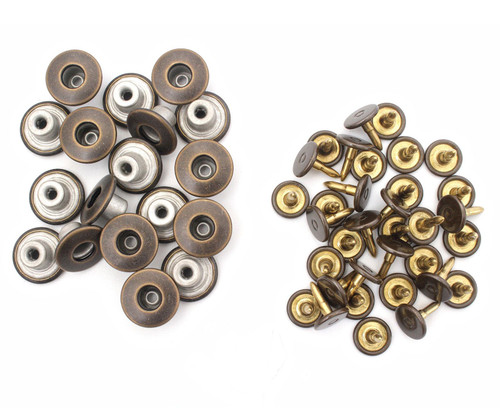 14mm Bronze Open-Top Jeans Buttons (Pack of 10)