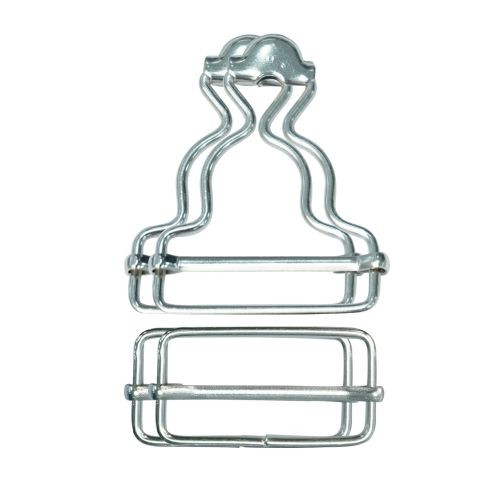 30mm Dungaree Buckles with Slider Clips (Pack of 2) - Silver