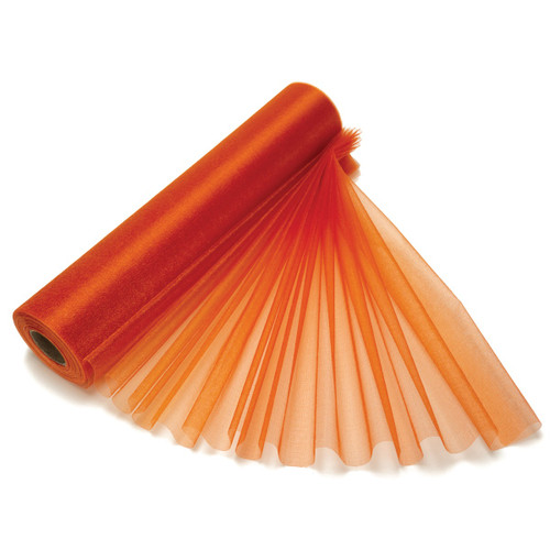 25m x 29cm Organza Sheer Roll - Burnt Orange