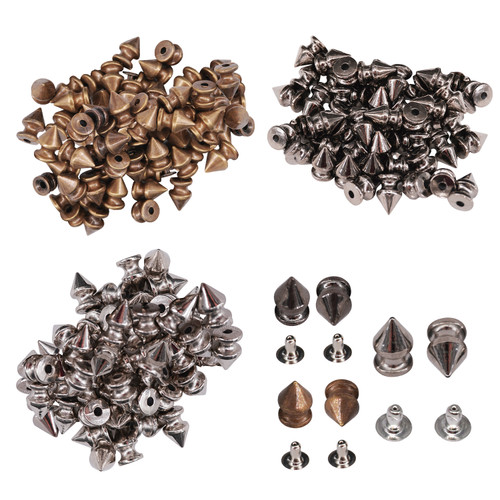 12mm Spike Cone Punk Pin Studs - (Pack of 100)