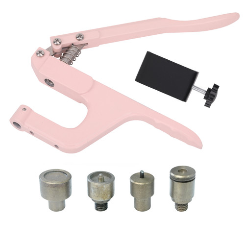 S Spring Press Studs Fixing Dies Set with Pink ZYT Table Top Plier