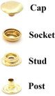 4-Part Brass Press Studs - Large