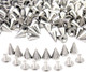 Cone-Shaped Metal Screwback Studs (Pack of 50) - Silver