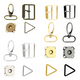 Metal Triangle Rings, Snap Hooks, Roller Buckles & Magnetic Snap Buttons Set (Pack of 40)