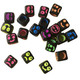 6mm Square Black Random Multicoloured Plastic Emoji Beads - (Pack of 100)
