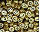 7mm Gold Round A-Z Black Plastic Letter Beads Box Set - (Pack of 100)