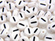 6.5mm Round White 0-9 Black Plastic Numbers Beads Box set - 50 Each Number