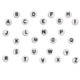 6.5mm White Round A-Z Black Plastic Letter Beads Box Set - 50 Each Alphabet