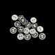 11.5mm Plastic Sewing Buttons Hole Round (Pack of 10) - Silver