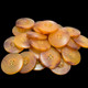 Plastic Buttons Hole Round Sewing Buttons - Tan Brown (22mm) - (Pack of 10)