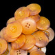 Plastic Buttons Hole Round Sewing Buttons - Tan Brown (22mm) - (Pack of 10)