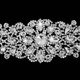 Sew-On Round Floral Design Diamante Motif - Silver