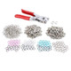 9.5mm Snap Poppers (Pack of 100) with Fixing Pliers - 4 Colours
