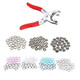 9.5mm Snap Poppers (Pack of 100) with Fixing Pliers - 4 Colours