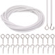 Curtain Wire with Hooks - White