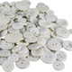 Flat White Plastic Buttons (100g)