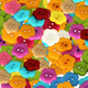 15mm Multicolour Flower Shaped Resin Buttons (Pack of 100)