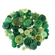 Green Buttons in Mixed Sizes - 100g Bag