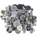 Grey Buttons in Mixed Sizes - 100g Bag