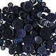 Navy Buttons in Mixed Sizes - 100g Bag