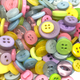 Coloured Buttons in Mixed Sizes - 100g Bag