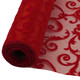 25m x 29cm Organza Roll - Red Large Flocked Design Print