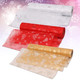 29cm x 25m Organza Rolls (Pack of 3) - Christmas Tree Design - Gold, Silver, Red