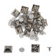 Brass Square Studs with Base Pins (Pack of 50)