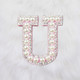 Iron On/Sew On Pink Pearl Letter Patches