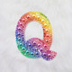 Iron On Rainbow Pearl Rhinestone Letter Patches