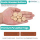 Handmade Craft Wooden Buttons & PU Label Pack - 350Pcs