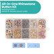 Flower & Star Rhinestone Buttons, Crystal Gem & Dome Stud Kit