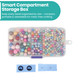 Coloured Plastic Pearl Beads with Pronged Pins – 700 pcs Mixed Sizes