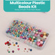 Coloured Plastic Pearl Beads with Pronged Pins – 700 pcs Mixed Sizes