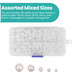 White Plastic Pearl Beads with Pronged Pins – 700 pcs Mixed Sizes
