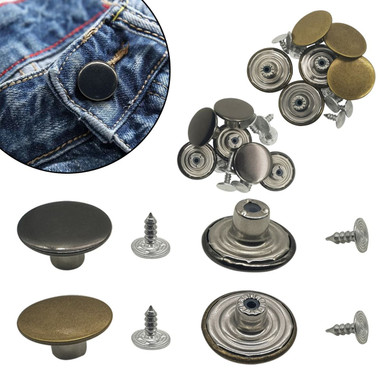 Jeans Buttons Hammer On Brass Tack Fasteners (Pack of 10)