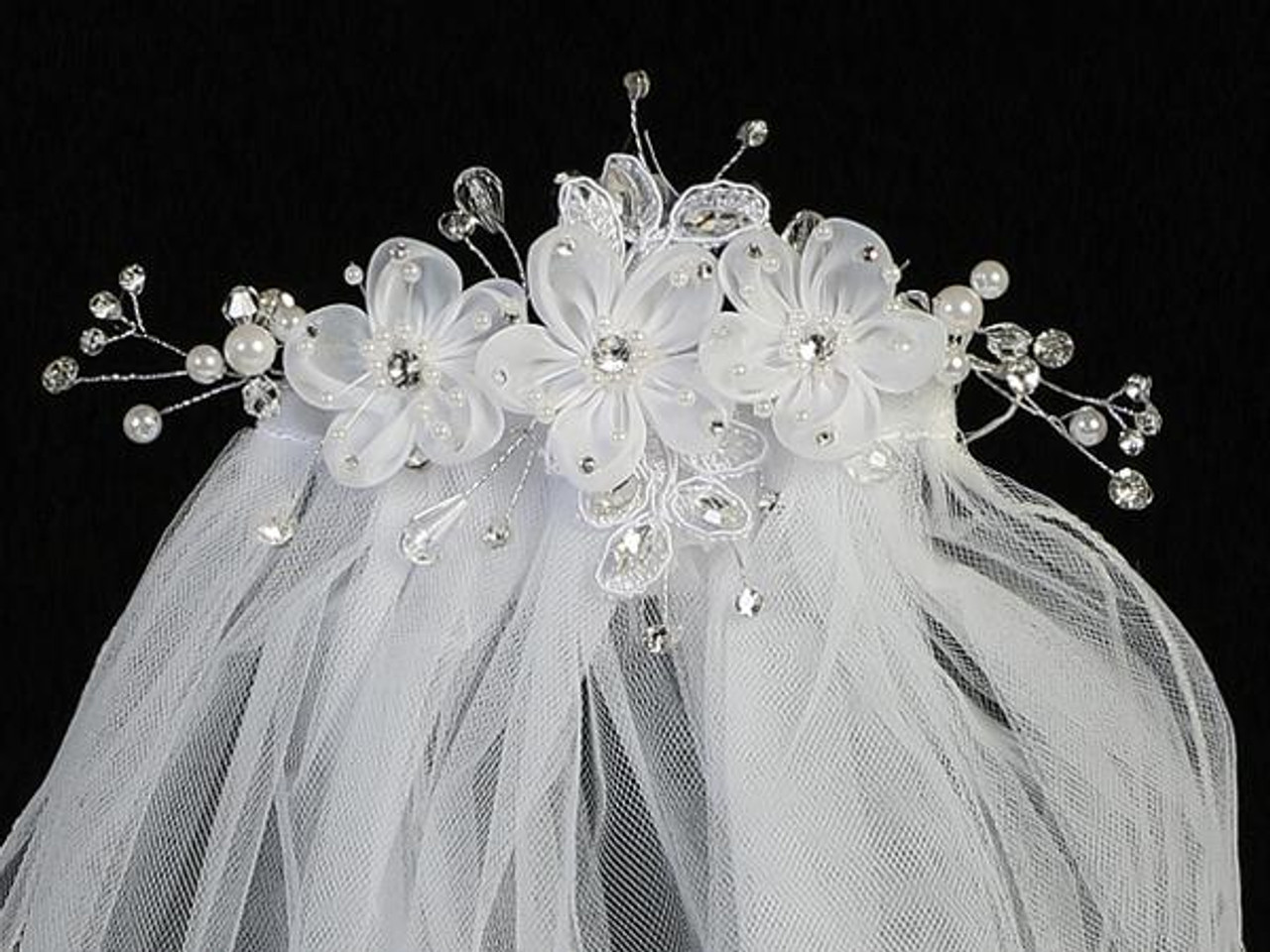 Lito Children's Wear Crystal Flower Crown Veil