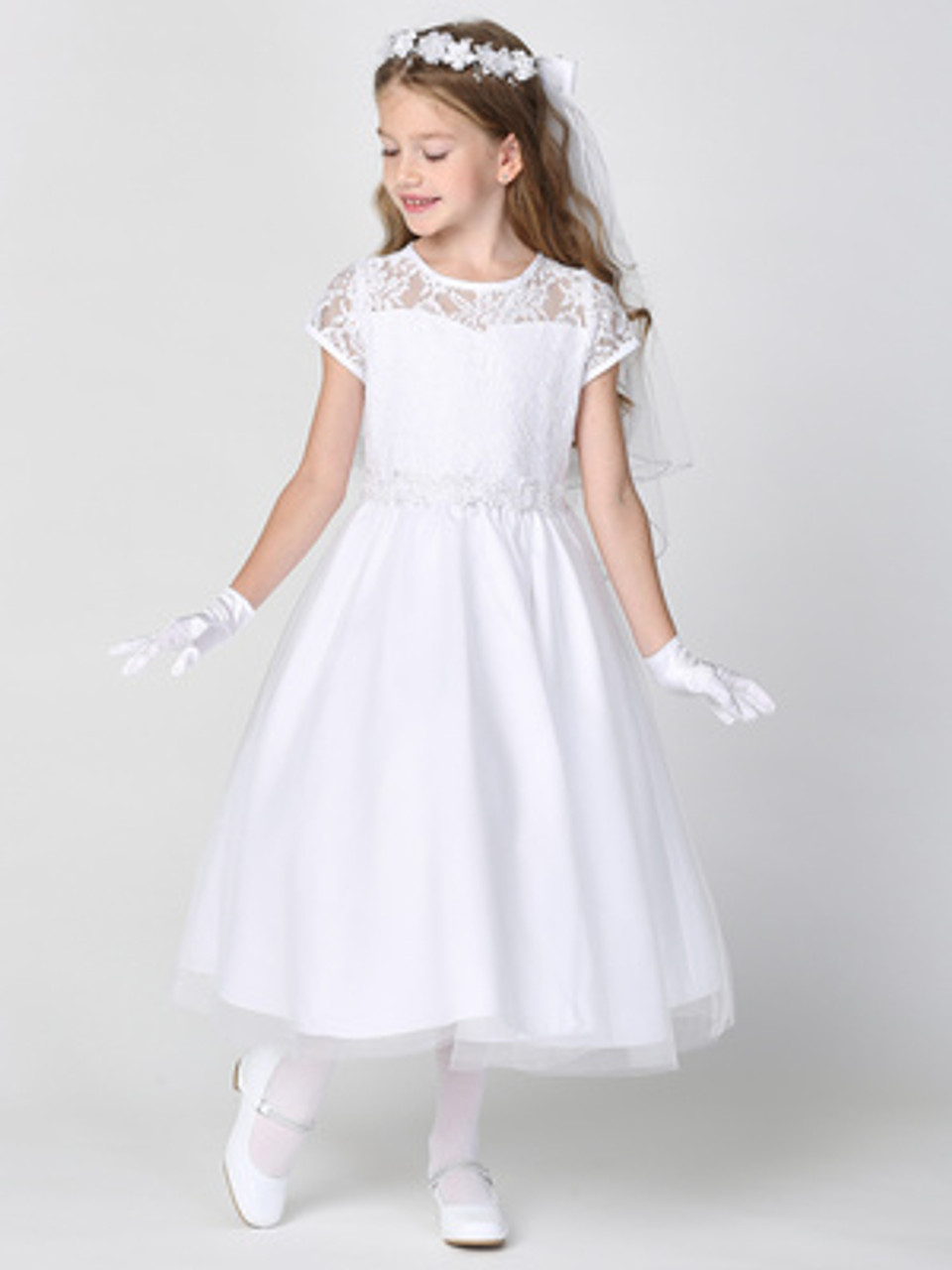 White Half sleeves Trendy First Communion Dress at Rs 5000 in Faridabad