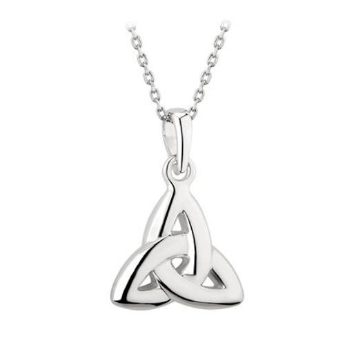 Double sided Trinity Knot Pendant Sterling Silver 18 inch chain