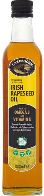 Irish Rapeseed Oil is derived from the rapeseed plant which grows very well in Ireland. The seed of the plant is cold pressed, filtered and bottled - its all natural and there are no other additives