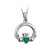 Rhodium Plated Green Enamel Claddagh Pendant