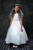 Satin First Communion Dress with Pearl Waist Detail