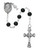 Rosary - 6 MM Black Glass First Communion 