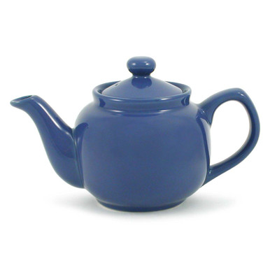6 cup ceramic tea pot blue