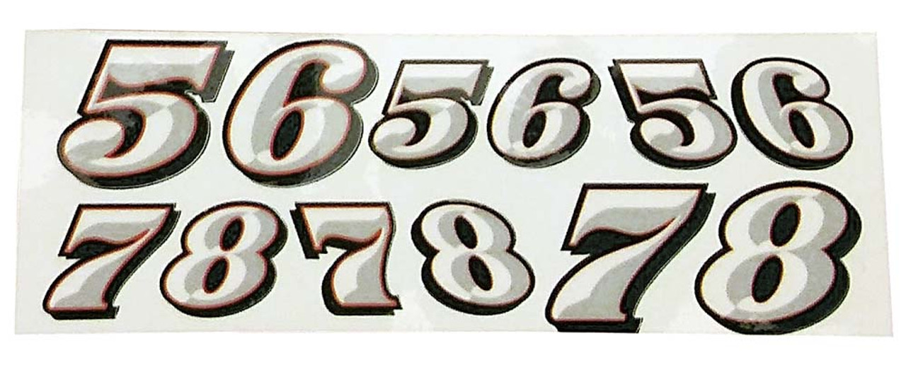 Chi-Town Old School Numbers - Red & Grey - CR039-58R