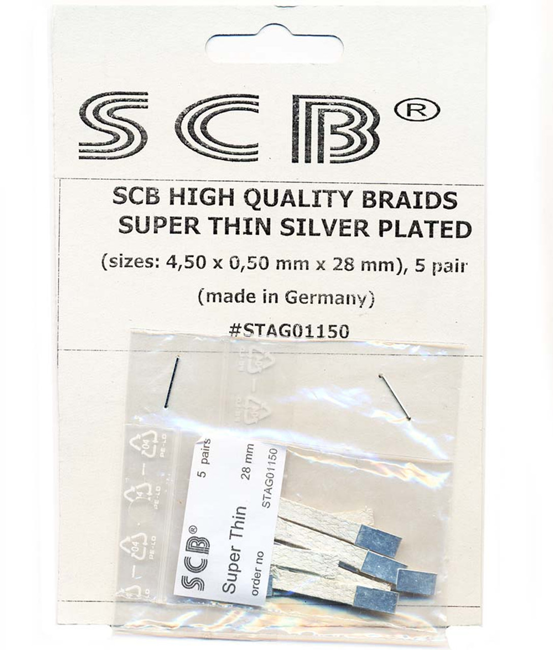 SCB Standard Silver Plated  Braid 5 pr  STAG01200