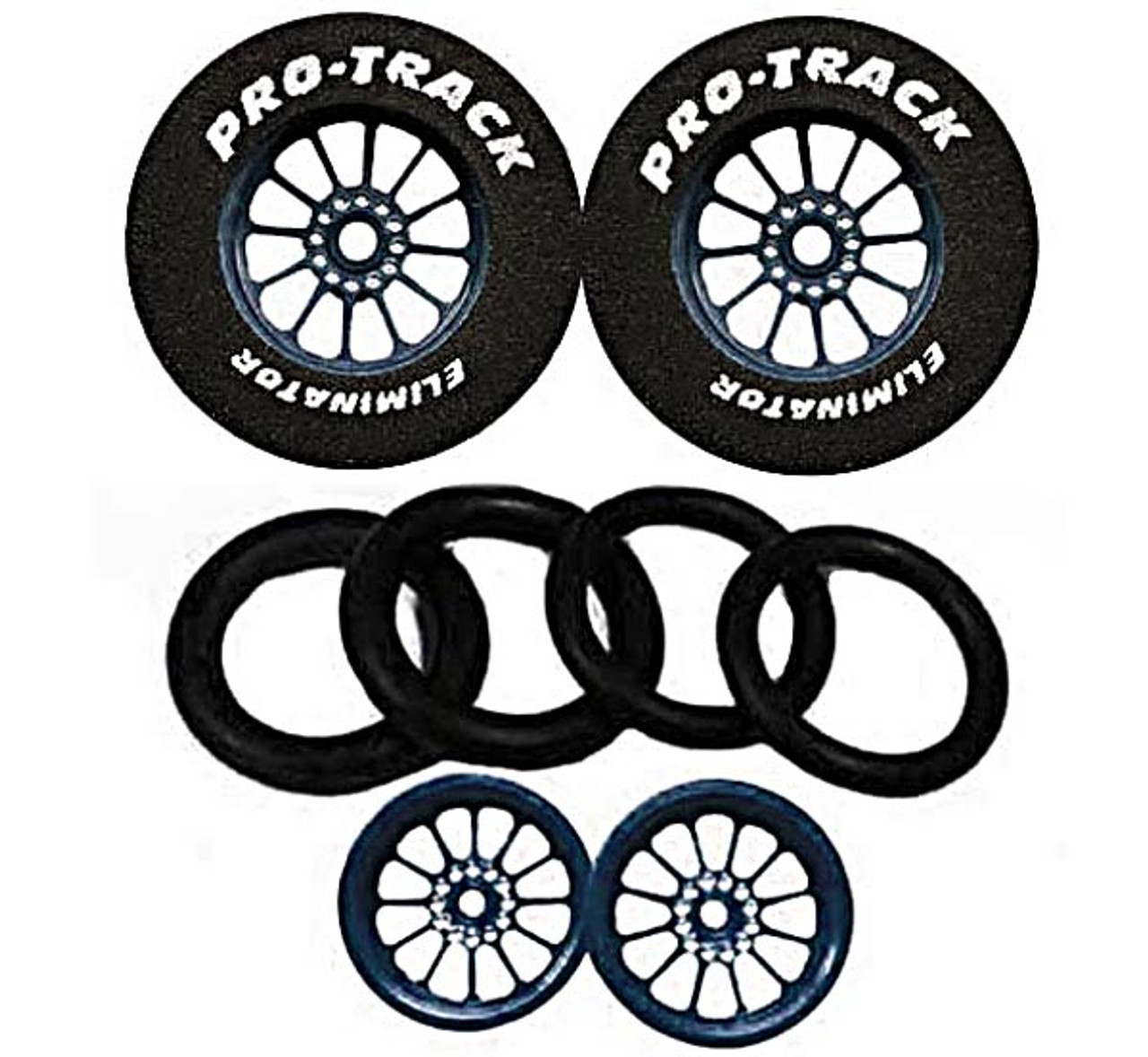 Pro-Track 1 1/16 x 3/32 x .435 wide Rears & Fronts Style E Gun Metal Grey N404E-GM-SET