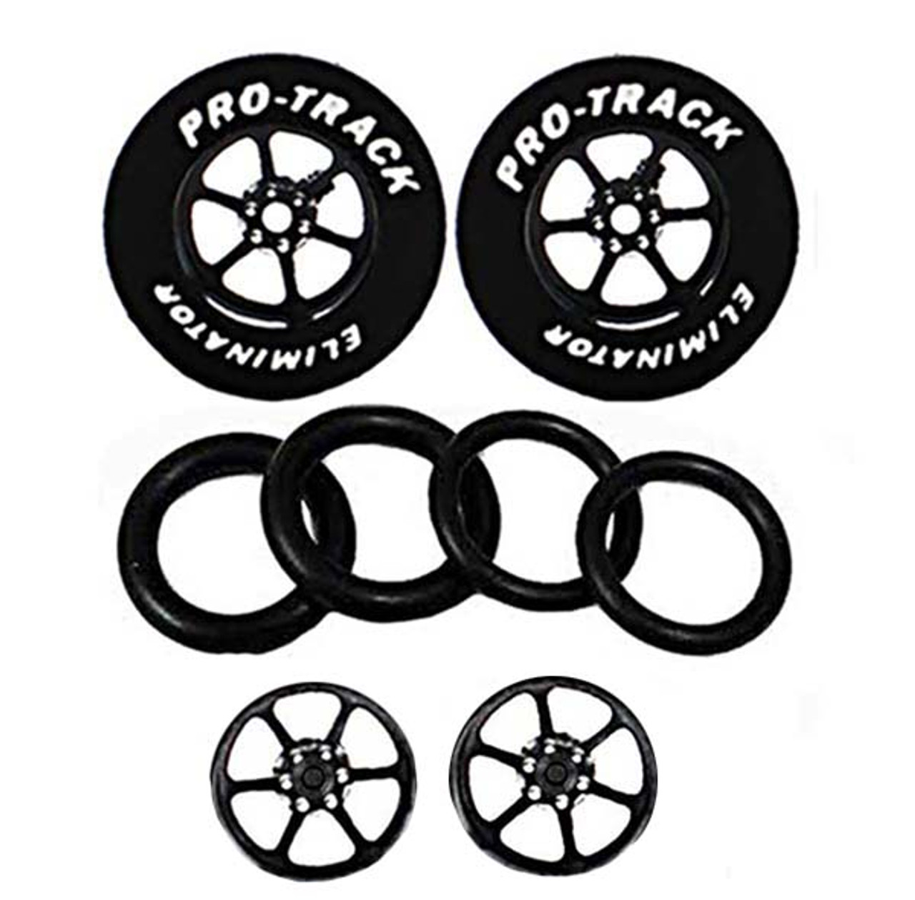 Pro-Track 1 1/16 x 3/32 x .435 wide Rears & Fronts - Style L - Black -PTC-N404L-BL-SET