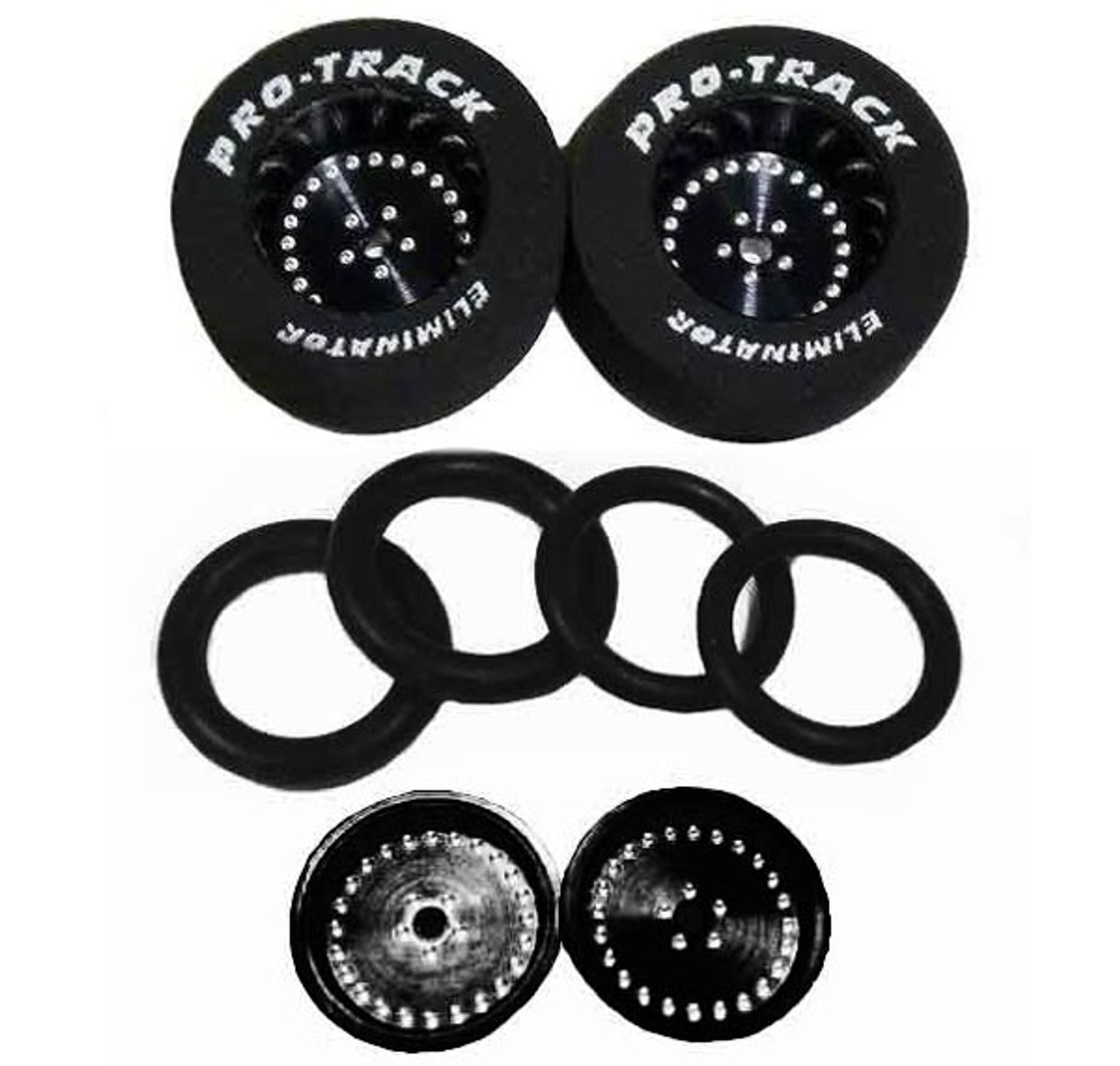 Pro-Track 1 1/16 x 3/32 x .500 wide Rears & Fronts - Style G - Black -PTC-N407G-BL-SET